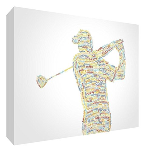 Feel Good Art golf2436 – 01It Spieler Bild auf Leinwand verpackt mit Frontblende voller Position modernes typographisches 91 x 60 cm Mehrfarbig von Feel Good Art