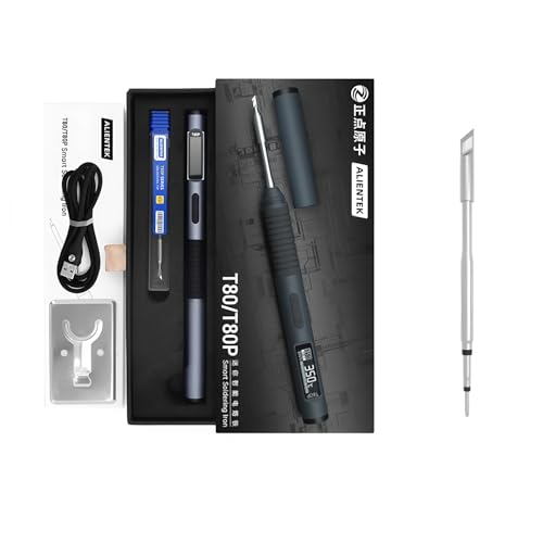 FeelTech T80/T80P Elektrisches Lötkolben Einstellbare Temperatur 100W Schnelle Erwärmung Tragbare Digitale Intelligente Lötstation C210 C245 (T80P+T80P-K Spitze) von FeelTech