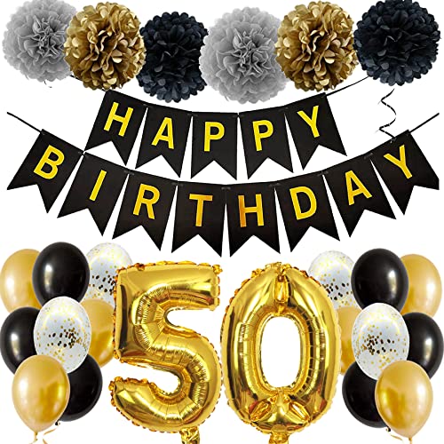 Feelairy Ballons 50. Geburtstag Deko Männer Frauen, Schwarz Gold Geburtstagsdeko 50 Jahre Mann Frau, Happy Birthday Deko Konfetti Luftballons Deko 50 Geburtstag Mann 50 Geburtstag Deko Frauen Feelairy Ballons 50. Geburtstag Deko Männer Frauen, Schwarz Gold Geburtstagsdeko 50 Jahre Mann Frau, Happy Birthday Deko Konfetti Luftballons Deko 50 Geburtstag Mann 50 Geburtstag Deko Frauen von Feelairy