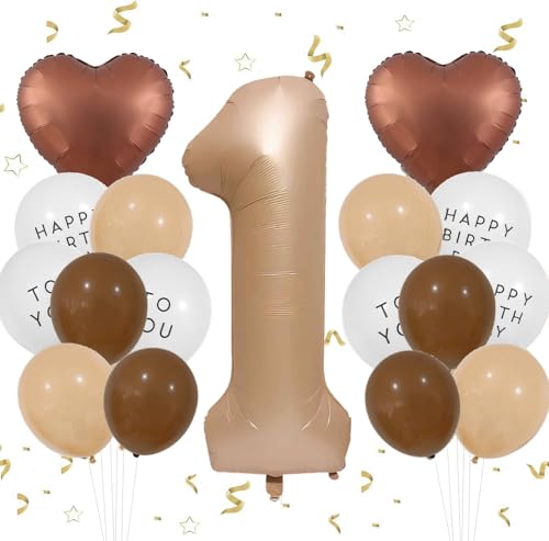 Feelairy Luftballon 1. Geburtstag Mädchen Deko, Ballons 1 Braun Zahl 1 Luftballon 1 Creme, Ballons Beige Aprikose Braun Herz Luftballons Happy Birthday für Geburtstagsdeko 1 jahre Mädchen Party Deko Feelairy Luftballon 1. Geburtstag Mädchen Deko, Ballons 1 Braun Zahl 1 Luftballon 1 Creme, Ballons Beige Aprikose Braun Herz Luftballons Happy Birthday für Geburtstagsdeko 1 jahre Mädchen Party Deko von Feelairy