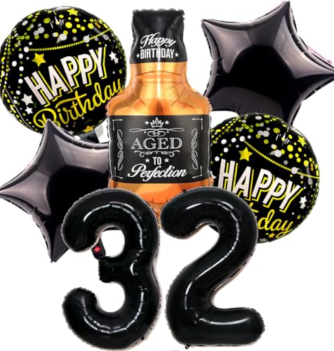Feelairy Luftballon 32. Geburtstag Mann, 32 Geburtstag Deko Schwarz Ballons Whiskey Deko 32. Geburtstag Frauen, Geburtstagsdeko 32 Jahre Männer, Ballon Weinflasche Deko zum Geburtstag Frau 32 Feelairy Luftballon 32. Geburtstag Mann, 32 Geburtstag Deko Schwarz Ballons Whiskey Deko 32. Geburtstag Frauen, Geburtstagsdeko 32 Jahre Männer, Ballon Weinflasche Deko zum Geburtstag Frau 32 von Feelairy