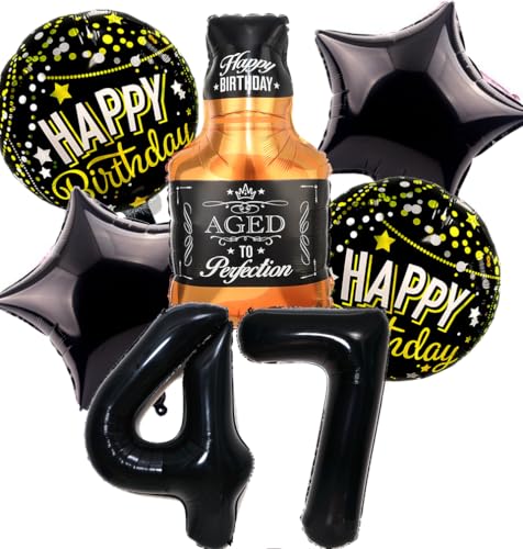 Feelairy Luftballon 47. Geburtstag Mann, 47 Geburtstag Deko Schwarz Ballons Whiskey Deko 47. Geburtstag Frauen, Geburtstagsdeko 47 Jahre Männer, Ballon Weinflasche Deko zum Geburtstag Frau 47 Feelairy Luftballon 47. Geburtstag Mann, 47 Geburtstag Deko Schwarz Ballons Whiskey Deko 47. Geburtstag Frauen, Geburtstagsdeko 47 Jahre Männer, Ballon Weinflasche Deko zum Geburtstag Frau 47 von Feelairy