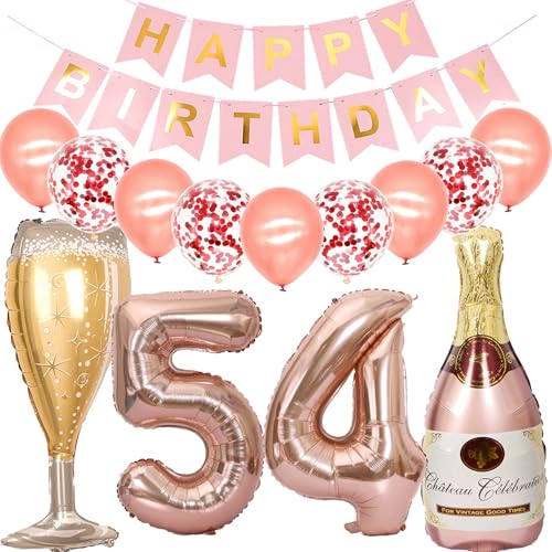 Feelairy Luftballon 54. Geburtstag Deko Frau, Rosegold Folienballon Weinflasche Sektflasche Helium Ballon Champagner Flasche, Girlande Happy Birthday Deko für Geburtstagsdeko 54 Jahre Frauen Feelairy Luftballon 54. Geburtstag Deko Frau, Rosegold Folienballon Weinflasche Sektflasche Helium Ballon Champagner Flasche, Girlande Happy Birthday Deko für Geburtstagsdeko 54 Jahre Frauen von Feelairy