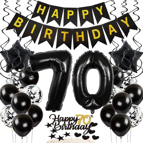 Feelairy Luftballon 70. Geburtstag Deko Männer, Geburtstagsdeko 70 Jahre Frauen, Schwarz Tortendeko Happy Birthday Deko 70. Geburtstag Frau, Ballon 70. Geburtstag Mann Party Dekoration Set Feelairy Luftballon 70. Geburtstag Deko Männer, Geburtstagsdeko 70 Jahre Frauen, Schwarz Tortendeko Happy Birthday Deko 70. Geburtstag Frau, Ballon 70. Geburtstag Mann Party Dekoration Set von Feelairy