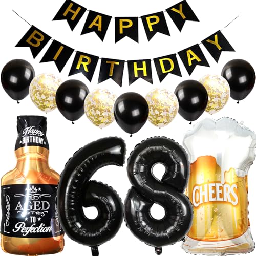 Feelairy Luftballons 68. Geburtstag Deko, Geburtstagsdeko 68 Jahre Mann Frau, Folienballon Whiskey Bierglas Ballon Weinflasche Bier Deko, Happy Birthday Banner für 68 Jahre Geburtstag Party Deko Set Feelairy Luftballons 68. Geburtstag Deko, Geburtstagsdeko 68 Jahre Mann Frau, Folienballon Whiskey Bierglas Ballon Weinflasche Bier Deko, Happy Birthday Banner für 68 Jahre Geburtstag Party Deko Set von Feelairy
