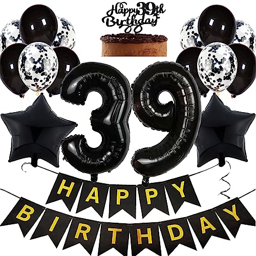 Feelairy Geburtstagsdeko 39 Jahre Frauen, Luftballon 39. Geburtstag Deko Männer, Schwarz Tortendeko Happy 39th Birthday Deko 39 Jahre Frau, Ballon 39. Geburtstag Mann Party Dekoration Set Feelairy Geburtstagsdeko 39 Jahre Frauen, Luftballon 39. Geburtstag Deko Männer, Schwarz Tortendeko Happy 39th Birthday Deko 39 Jahre Frau, Ballon 39. Geburtstag Mann Party Dekoration Set von Feelairy