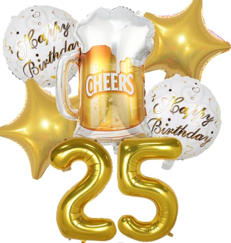 Luftballon 25. Geburtstag Mann Frau, 25 Geburtstag Deko Gold, Geburtstagsdeko 25 jahre Frauen, Ballon Bierflasche Deko zum Geburtstag Mann, Helium Ballons Bier Deko 25. Geburtstag Frau Männer Luftballon 25. Geburtstag Mann Frau, 25 Geburtstag Deko Gold, Geburtstagsdeko 25 jahre Frauen, Ballon Bierflasche Deko zum Geburtstag Mann, Helium Ballons Bier Deko 25. Geburtstag Frau Männer von Feelairy