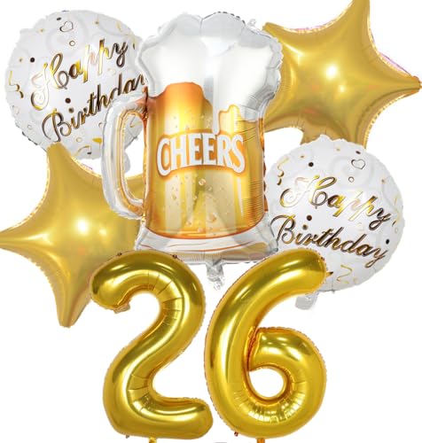 Luftballon 26. Geburtstag Mann Frau, 26 Geburtstag Deko Gold, Geburtstagsdeko 26 jahre Frauen, Ballon Bierflasche Deko zum Geburtstag Mann, Helium Ballons Bier Deko 26. Geburtstag Frau Männer Luftballon 26. Geburtstag Mann Frau, 26 Geburtstag Deko Gold, Geburtstagsdeko 26 jahre Frauen, Ballon Bierflasche Deko zum Geburtstag Mann, Helium Ballons Bier Deko 26. Geburtstag Frau Männer von Feelairy