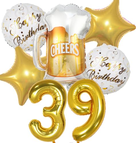 Luftballon 39. Geburtstag Mann Frau, 39 Geburtstag Deko Gold, Geburtstagsdeko 39 jahre Frauen, Ballon Bierflasche Deko zum Geburtstag Mann, Helium Ballons Bier Deko 39. Geburtstag Frau Männer Luftballon 39. Geburtstag Mann Frau, 39 Geburtstag Deko Gold, Geburtstagsdeko 39 jahre Frauen, Ballon Bierflasche Deko zum Geburtstag Mann, Helium Ballons Bier Deko 39. Geburtstag Frau Männer von Feelairy