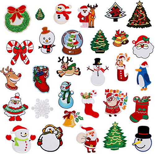 Feelava Weihnachts-Bügelbild zum Aufbügeln,30er Pack Santa Snowman Tree Snowfake Elk Aufgestickte Aufnäher,DIY-Motivapplikationen für Jeans Kleidung Weihnachtsfest Party Dekorative Abziehbilder Feelava Weihnachts-Bügelbild zum Aufbügeln,30er Pack Santa Snowman Tree Snowfake Elk Aufgestickte Aufnäher,DIY-Motivapplikationen für Jeans Kleidung Weihnachtsfest Party Dekorative Abziehbilder von Feelava