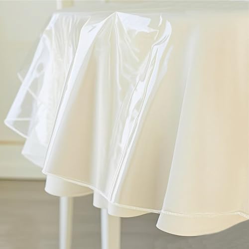 Transparente Tischabdeckung, oval, transparent, Schutzhülle, wasserdichter Kunststoff, perfekt, 137 x 183 cm (oval) von FeelingWarm