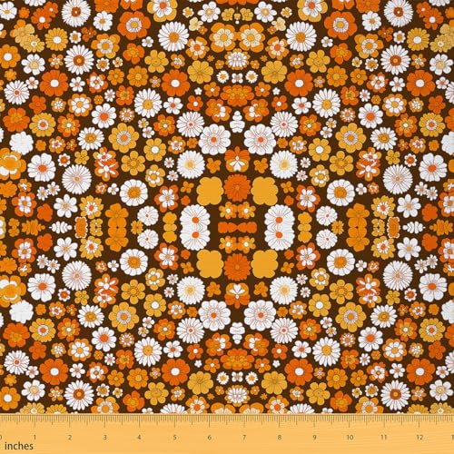 60S 70S Groovy Fabric by The Yard Retro Hippie Flower Decorative Waterproof Outdoor Fabric Vintage Boho Plant Floral Polsterstoff für Stühle Botanische Blüte Braun Outdoor Stoff 2 Yards 60S 70S Groovy Fabric by The Yard Retro Hippie Flower Decorative Waterproof Outdoor Fabric Vintage Boho Plant Floral Polsterstoff für Stühle Botanische Blüte Braun Outdoor Stoff 2 Yards von Feelyou