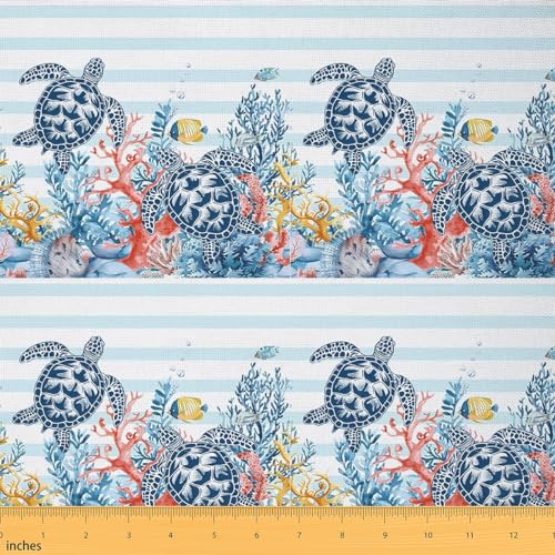 Feelyou 2 Meter Polsterstoff mit 3D-Meeresschildkröte und Korallenmuster, Wasserdicht, Polyester, für Innen- und Außenbereich, für Stühle, Kissen, Vorhänge, etc. Feelyou 2 Meter Polsterstoff mit 3D-Meeresschildkröte und Korallenmuster, Wasserdicht, Polyester, für Innen- und Außenbereich, für Stühle, Kissen, Vorhänge, etc. von Feelyou