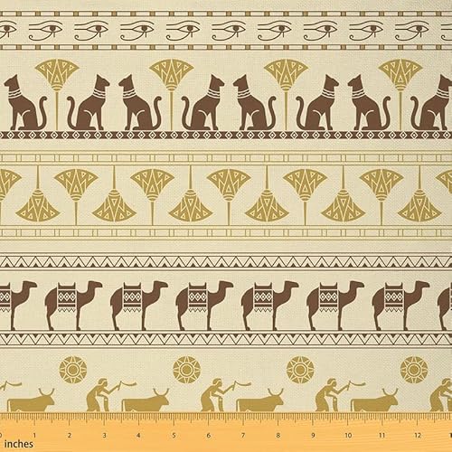 Feelyou Ägyptischer Stoff von The Yard, exotische antike Ägypten Kultur Katze Kamele Thema Polsterstoff für Stühle und Heim-DIY-Projekte, Lotusblütenbüffel, dekorativer wasserdichter Stoff, 2 Meter Feelyou Ägyptischer Stoff von The Yard, exotische antike Ägypten Kultur Katze Kamele Thema Polsterstoff für Stühle und Heim-DIY-Projekte, Lotusblütenbüffel, dekorativer wasserdichter Stoff, 2 Meter von Feelyou