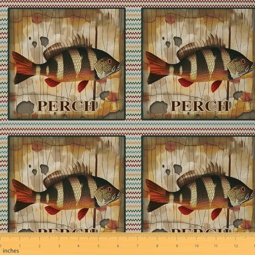 Feelyou Barsch-Fisch-Stoff von The Yard 91,4 cm, Angler, Polsterstoff für Stühle, Kinder, Jungen, rustikale Hütte, See, Angeln, wasserdicht, Outdoor-Stoff, Bauernhaus, DIY, Reupholstery-Stoff Feelyou Barsch-Fisch-Stoff von The Yard 91,4 cm, Angler, Polsterstoff für Stühle, Kinder, Jungen, rustikale Hütte, See, Angeln, wasserdicht, Outdoor-Stoff, Bauernhaus, DIY, Reupholstery-Stoff von Feelyou