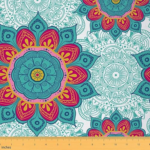 Feelyou Boho-Mandala-Polsterstoff, Bohemian-Stil, Hippie-Mandala-Dekostoff für Polster und DIY-Projekte zu Hause, exotisches Blumenmuster, bedruckter Outdoor-Stoff, 91 cm, Blau Feelyou Boho-Mandala-Polsterstoff, Bohemian-Stil, Hippie-Mandala-Dekostoff für Polster und DIY-Projekte zu Hause, exotisches Blumenmuster, bedruckter Outdoor-Stoff, 91 cm, Blau von Feelyou