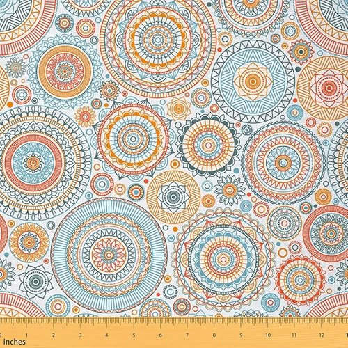 Feelyou Boho-Mandala-Stoff von The Yard, böhmischer Stil, Polsterstoff, dekorativer exotischer Blumenstoff, Outdoor-Stoff, Tribal-Stil, Reupolsterstoff für Stühle, 4,5 m, Orangeblau Feelyou Boho-Mandala-Stoff von The Yard, böhmischer Stil, Polsterstoff, dekorativer exotischer Blumenstoff, Outdoor-Stoff, Tribal-Stil, Reupolsterstoff für Stühle, 4,5 m, Orangeblau von Feelyou