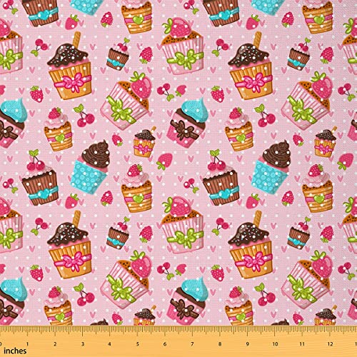 Feelyou Cupcakes Stoff by The Yard, Cartoon Erdbeeren Muffins Cupcakes Thema Polsterstoff für Home DIY Projekte, Kirschen Süßigkeiten Muster Dekorativer wasserdichter Outdoor-Stoff, 2,7 m, Rosa Feelyou Cupcakes Stoff by The Yard, Cartoon Erdbeeren Muffins Cupcakes Thema Polsterstoff für Home DIY Projekte, Kirschen Süßigkeiten Muster Dekorativer wasserdichter Outdoor-Stoff, 2,7 m, Rosa von Feelyou