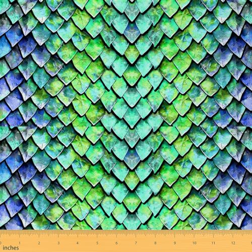 Feelyou Drachenschuppen-Polsterstoff für Stühle, 91 cm, Wildtier-Hautstoff, Meterware, glitzernd, psychedelisches Tier, wasserdicht, Outdoor-Stoff, Wildsafari-Thema, grün, blau, Outdoor-Stoff Feelyou Drachenschuppen-Polsterstoff für Stühle, 91 cm, Wildtier-Hautstoff, Meterware, glitzernd, psychedelisches Tier, wasserdicht, Outdoor-Stoff, Wildsafari-Thema, grün, blau, Outdoor-Stoff von Feelyou