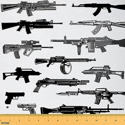 Feelyou Gewehrstoff von The Yard, Scharfschützengewehr-Polsterstoff für Stühle, Sofa, Couch, Waffen, Outdoor, Stoff, wasserdicht, 91 cm, Schwarz-Weiß Feelyou Gewehrstoff von The Yard, Scharfschützengewehr-Polsterstoff für Stühle, Sofa, Couch, Waffen, Outdoor, Stoff, wasserdicht, 91 cm, Schwarz-Weiß von Feelyou