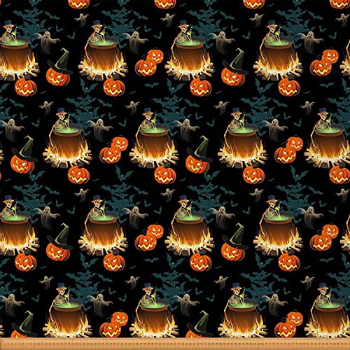 Feelyou Halloween-Stoff von The Yard, Horror-Totenkopf-Skelette, Geister-Thema, Polsterstoff für Stühle, Kürbislaterne, Fledermäuse, dekorativ, wasserdicht, Outdoor-Stoff, 2 Meter Feelyou Halloween-Stoff von The Yard, Horror-Totenkopf-Skelette, Geister-Thema, Polsterstoff für Stühle, Kürbislaterne, Fledermäuse, dekorativ, wasserdicht, Outdoor-Stoff, 2 Meter von Feelyou