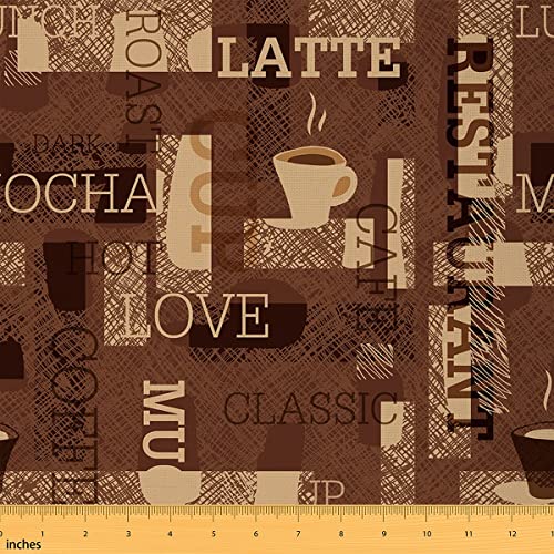 Feelyou Kaffee-Stoff von The Yard, Cafeteria-Thema, Polsterstoff für Stühle und Heimwerker-Projekte, heißer Mokka Latte Milk Love Restaurant dekorativer wasserdichter Stoff, 91 cm, braun Feelyou Kaffee-Stoff von The Yard, Cafeteria-Thema, Polsterstoff für Stühle und Heimwerker-Projekte, heißer Mokka Latte Milk Love Restaurant dekorativer wasserdichter Stoff, 91 cm, braun von Feelyou