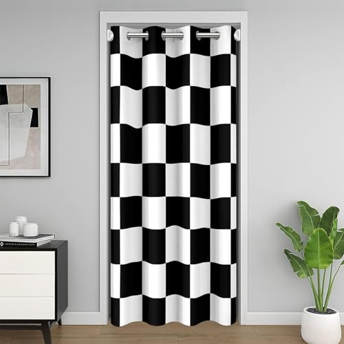 Feelyou Kinder-Türvorhang mit Schachbrettmuster, für Privatsphäre, 86,4 x 203,2 cm, schwarz-weiß, quadratisch, 30 % - 50 % Raumverdunkelung, isoliert, Thermovorhang, geometrisch, moderne Kunst, Feelyou Kinder-Türvorhang mit Schachbrettmuster, für Privatsphäre, 86,4 x 203,2 cm, schwarz-weiß, quadratisch, 30 % - 50 % Raumverdunkelung, isoliert, Thermovorhang, geometrisch, moderne Kunst, von Feelyou