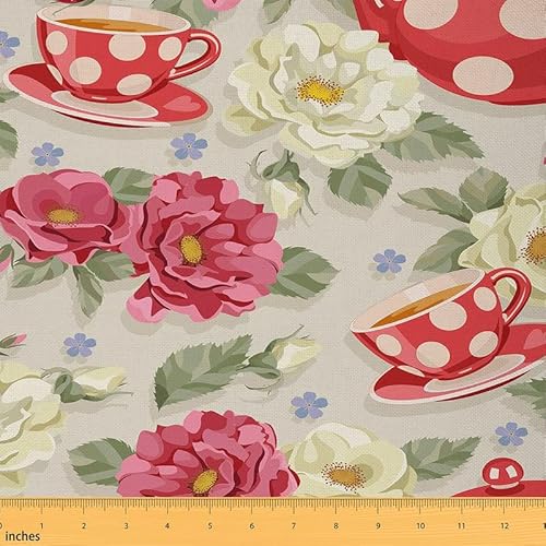 Feelyou Klassischer Blumenstoff von The Yard, Aquarell Royal Teatime Roses Thema, Polsterstoff für Stühle und Heimwerker-Projekte, Vintage, dekorativer wasserdichter Stoff, 2 Meter Feelyou Klassischer Blumenstoff von The Yard, Aquarell Royal Teatime Roses Thema, Polsterstoff für Stühle und Heimwerker-Projekte, Vintage, dekorativer wasserdichter Stoff, 2 Meter von Feelyou