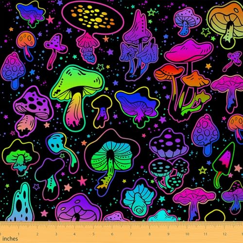 Feelyou Niedlicher Pilz-Dekorstoff von The Yard, Cartoon-Pilz-Polsterstoff für Stühle, Kawaii-Pilz, fluoreszierender Stil, dekorativ, wasserdicht, Outdoor-Stoff, 2 m, violett-grün Feelyou Niedlicher Pilz-Dekorstoff von The Yard, Cartoon-Pilz-Polsterstoff für Stühle, Kawaii-Pilz, fluoreszierender Stil, dekorativ, wasserdicht, Outdoor-Stoff, 2 m, violett-grün von Feelyou