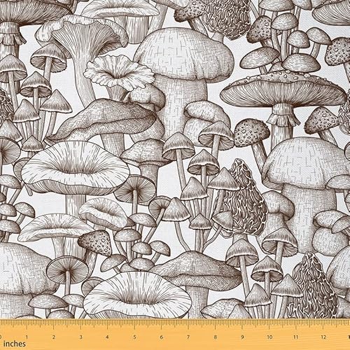Feelyou Niedlicher Pilz-Dekorstoff von The Yard, Cartoon-Pilze, Polsterstoff für Stühle, Kawaii-Pilzmuster, dekorativer wasserdichter Outdoor-Stoff, 2 Meter, Beige Feelyou Niedlicher Pilz-Dekorstoff von The Yard, Cartoon-Pilze, Polsterstoff für Stühle, Kawaii-Pilzmuster, dekorativer wasserdichter Outdoor-Stoff, 2 Meter, Beige von Feelyou