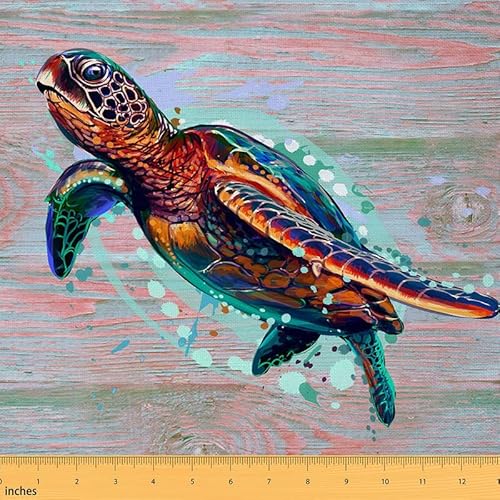 Feelyou Polsterstoff mit Meeresschildkröte, Ozean-Reupolsterstoff für Stühle, blaue Reptilienschildkröte, bunt, Küste, nautisch, Strand, rot, dekorativ, wasserdicht, Outdoor-Stoff, 91 cm Feelyou Polsterstoff mit Meeresschildkröte, Ozean-Reupolsterstoff für Stühle, blaue Reptilienschildkröte, bunt, Küste, nautisch, Strand, rot, dekorativ, wasserdicht, Outdoor-Stoff, 91 cm von Feelyou