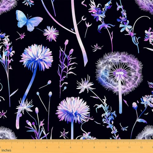 Feelyou Pusteblumen-Stoff von The Yard für Kinder, 91 cm, Blütenblumen, Polsterstoff für Stühle, Erwachsene, botanisches Blumenmuster, wasserdicht, Outdoor-Stoff, natürliches Thema, Reupolsterstoff von Feelyou
