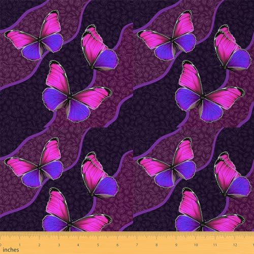Feelyou Schmetterlingsstoff von The Yard 3 Yards Schmetterlinge Botanischer Blumendruck Dekorativer wasserdichter Outdoor-Stoff Geometrische Streifen Polsterstoff für Stühle Rosa Lila DIY Reupholstery Feelyou Schmetterlingsstoff von The Yard 3 Yards Schmetterlinge Botanischer Blumendruck Dekorativer wasserdichter Outdoor-Stoff Geometrische Streifen Polsterstoff für Stühle Rosa Lila DIY Reupholstery von Feelyou