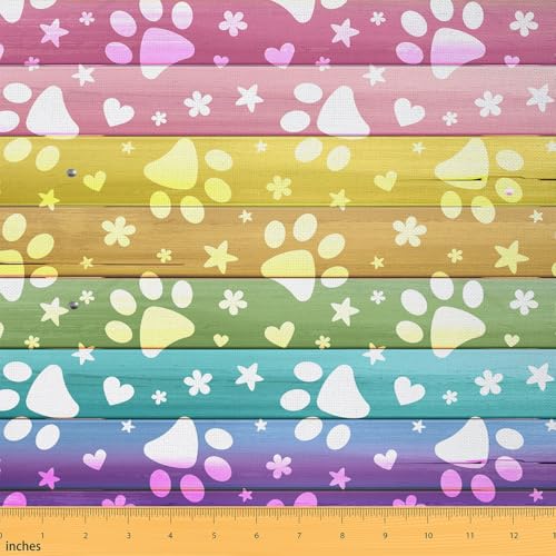 Feelyou Stoff mit Hundepfotenabdruck, rustikales Holz, dekorativ, wasserdicht, für Welpen, Haustiere, Tiermotiv, Polsterstoff für Stühle, niedlicher Cartoon-Stoff für Heim-DIY-Projekte Feelyou Stoff mit Hundepfotenabdruck, rustikales Holz, dekorativ, wasserdicht, für Welpen, Haustiere, Tiermotiv, Polsterstoff für Stühle, niedlicher Cartoon-Stoff für Heim-DIY-Projekte von Feelyou