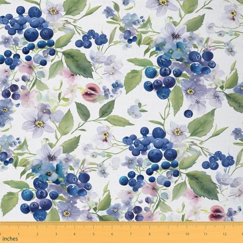 Feelyou Stoff mit frischen Früchten, 91 cm, Blaubeeren, dekorativ, wasserdicht, für den Außenbereich, Botanische Blumen, Polsterstoff für Stühle, tropischer Obstdruck, DIY, Bezugsstoff Feelyou Stoff mit frischen Früchten, 91 cm, Blaubeeren, dekorativ, wasserdicht, für den Außenbereich, Botanische Blumen, Polsterstoff für Stühle, tropischer Obstdruck, DIY, Bezugsstoff von Feelyou