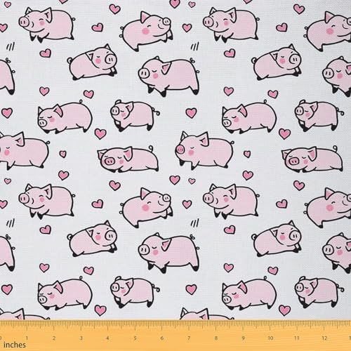 Feelyou Stoff mit rosa Schweinchen, 91 cm, Cartoon-Schweine-Polsterstoff für Stühle, niedliches Tier, niedliches Haustier, dekorativ, wasserdicht, Outdoor-Stoff, Bauernhoftiere, Liebe, Herz, DIY Feelyou Stoff mit rosa Schweinchen, 91 cm, Cartoon-Schweine-Polsterstoff für Stühle, niedliches Tier, niedliches Haustier, dekorativ, wasserdicht, Outdoor-Stoff, Bauernhoftiere, Liebe, Herz, DIY von Feelyou