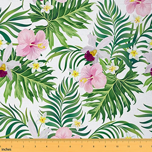 Feelyou Stoff mit tropischen Blumen, von The Yard, Dschungel-Blumen-Palmblatt-Design, Illustration, Polsterstoff für Stühle und Heimwerker-Projekte, sommerlicher dekorativer wasserdichter Stoff, 2 Feelyou Stoff mit tropischen Blumen, von The Yard, Dschungel-Blumen-Palmblatt-Design, Illustration, Polsterstoff für Stühle und Heimwerker-Projekte, sommerlicher dekorativer wasserdichter Stoff, 2 von Feelyou