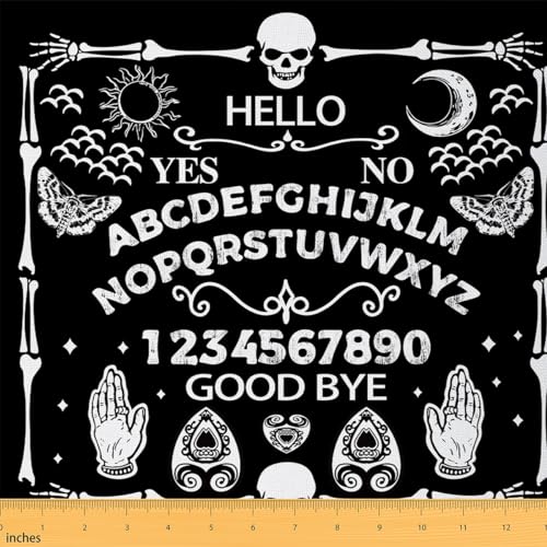 Feelyou Sugar Skull Fabric by The Yard Gothic Skull Decorative Waterproof Outdoor Fabric for Chairs Sofa Couch Boho Black White Polsterstoff Halloween Themed DIY Reupholstery Fabric von Feelyou