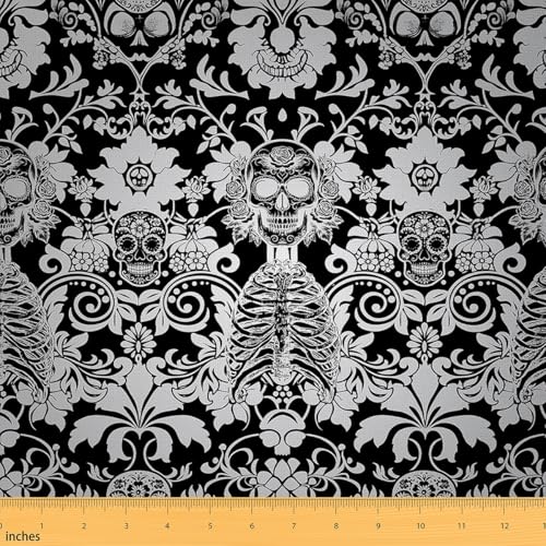 Feelyou Sugar Skull Stoff von The Yard Kinder für Kinder Jungen Mädchen Skelett Polsterstoff für Stühle 91 cm Gothic Schädel Wasserdicht Outdoor Stoff Streifen Boho Reupholstery Stoff Dekor Feelyou Sugar Skull Stoff von The Yard Kinder für Kinder Jungen Mädchen Skelett Polsterstoff für Stühle 91 cm Gothic Schädel Wasserdicht Outdoor Stoff Streifen Boho Reupholstery Stoff Dekor von Feelyou