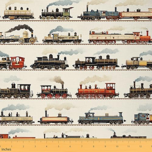 Feelyou Vintage-Zugstoff von The Yard 2 Yards Retro Dampflokomotive Polsterstoff für Stühle Retro Dampflokomotive Zug Dekorativ Wasserdicht Outdoor Stoff Fahrzeug Zug DIY Reupholstery Stoff Feelyou Vintage-Zugstoff von The Yard 2 Yards Retro Dampflokomotive Polsterstoff für Stühle Retro Dampflokomotive Zug Dekorativ Wasserdicht Outdoor Stoff Fahrzeug Zug DIY Reupholstery Stoff von Feelyou