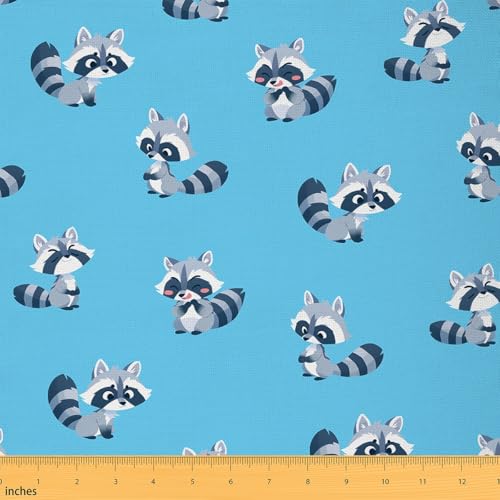 Feelyou Waschbär-Stoff von The Yard für Kinder, 3 Yard, niedlicher Polsterstoff für Stühle, Kawaii, wasserdicht, Outdoor-Stoff, Tier-Umrüststoff, Dekoration, lebendiges Blau Feelyou Waschbär-Stoff von The Yard für Kinder, 3 Yard, niedlicher Polsterstoff für Stühle, Kawaii, wasserdicht, Outdoor-Stoff, Tier-Umrüststoff, Dekoration, lebendiges Blau von Feelyou