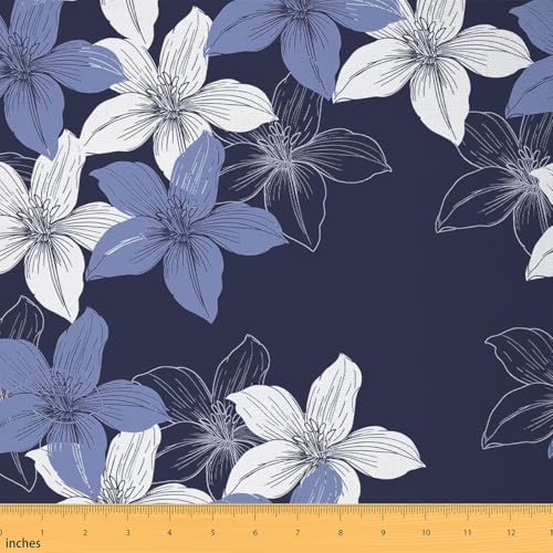 Feelyou Wasserdichter Outdoor-Stoff mit Blumenmuster, 91 cm, Blau und Weiß, für Kinder, ultraweich, romantisch, Blumen-Polsterstoff für Stühle, Boho, Blumenmöbel, Raumdekoration Feelyou Wasserdichter Outdoor-Stoff mit Blumenmuster, 91 cm, Blau und Weiß, für Kinder, ultraweich, romantisch, Blumen-Polsterstoff für Stühle, Boho, Blumenmöbel, Raumdekoration von Feelyou