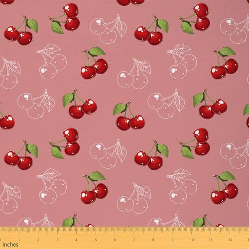 Polsterstoff mit Kirschmotiv, niedlicher Kirschdruck, dekorativer Stoff für Polster und DIY-Projekte, Blätter, botanische Früchte, wasserdichter Outdoor-Stoff, 2 m, Rot, Rosa, Grün Polsterstoff mit Kirschmotiv, niedlicher Kirschdruck, dekorativer Stoff für Polster und DIY-Projekte, Blätter, botanische Früchte, wasserdichter Outdoor-Stoff, 2 m, Rot, Rosa, Grün von Feelyou