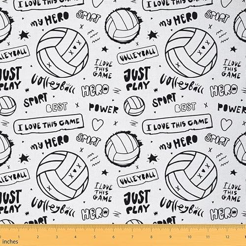 Volleyball-Polsterstoff für Stühle, Couch, Gaming-Sport, Outdoor, Stoff pro Yard, Ballspiele, Geschenk für Volleyball-Liebhaber, dekorativer Stoff für Polster und Heim-DIY-Projekte, 91 cm, Weiß Volleyball-Polsterstoff für Stühle, Couch, Gaming-Sport, Outdoor, Stoff pro Yard, Ballspiele, Geschenk für Volleyball-Liebhaber, dekorativer Stoff für Polster und Heim-DIY-Projekte, 91 cm, Weiß von Feelyou