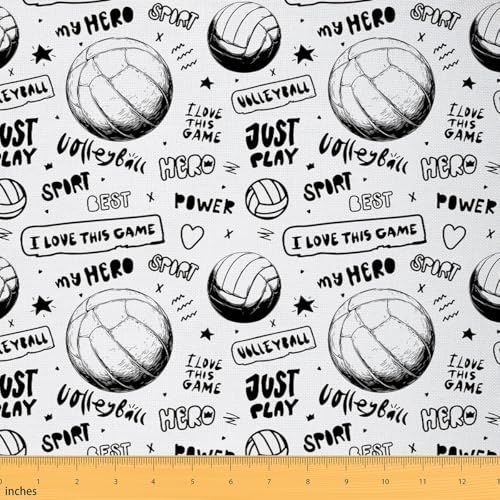Volleyball-Polsterstoff für Stühle, Couch, Gaming-Sport, Outdoor, Stoff pro Yard, Ballspiele, Geschenk für Volleyball-Liebhaber, dekorativer Stoff für Polster und Heim-DIY-Projekte, 91 cm, Weiß Volleyball-Polsterstoff für Stühle, Couch, Gaming-Sport, Outdoor, Stoff pro Yard, Ballspiele, Geschenk für Volleyball-Liebhaber, dekorativer Stoff für Polster und Heim-DIY-Projekte, 91 cm, Weiß von Feelyou