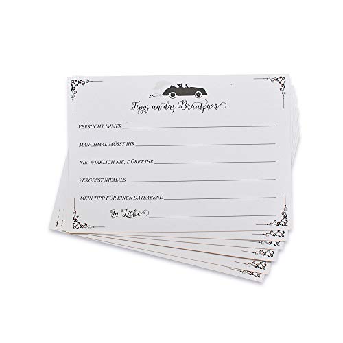 FEENSTAUB 30 Gästebuchkarten für die Hochzeit, Fragen an Hochzeitsgäste zum Ausfüllen & Einkleben in Album, Hochzeitswünsche für das Brautpaar, Hochzeitsspiele, Alternative Gästebuch, Auto FEENSTAUB 30 Gästebuchkarten für die Hochzeit, Fragen an Hochzeitsgäste zum Ausfüllen & Einkleben in Album, Hochzeitswünsche für das Brautpaar, Hochzeitsspiele, Alternative Gästebuch, Auto von Feenstaub