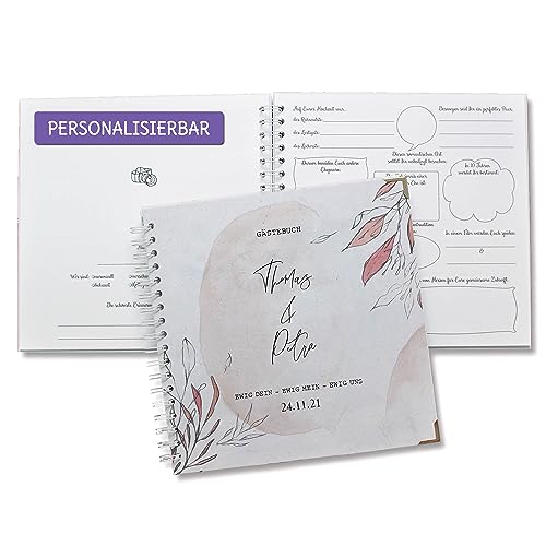 FEENSTAUB Gästebuch Hochzeit mit Fragen zum Ausfüllen, Hochzeitsgästebuch personalisiert, Hochzeit Gästebuch, Fotoalbum, personalisiertes Hochzeitsbuch, Vorgedruckte Fragen für Gäste FEENSTAUB Gästebuch Hochzeit mit Fragen zum Ausfüllen, Hochzeitsgästebuch personalisiert, Hochzeit Gästebuch, Fotoalbum, personalisiertes Hochzeitsbuch, Vorgedruckte Fragen für Gäste von Feenstaub
