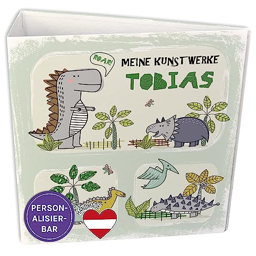 FEENSTAUB Ordner A4 personalisiert, Kinderordner Kindergarten Ordner, Schulordner, Portfolio Kindergarten, Motivordner A4, Kita Ordner, Portfolio Mappe, Urkunden Ordner Aktenordner Kinder Motiv Dinos FEENSTAUB Ordner A4 personalisiert, Kinderordner Kindergarten Ordner, Schulordner, Portfolio Kindergarten, Motivordner A4, Kita Ordner, Portfolio Mappe, Urkunden Ordner Aktenordner Kinder Motiv Dinos von Feenstaub
