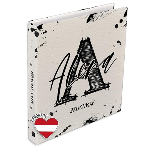 FEENSTAUB Personalisierte Zeugnismappe, Dokumentenmappe für Zeugnisse, Mappe mit Namen und Text, Zeugnisringbuch A4, Geschenk zur Einschulung, individuelle Zeugnismappe, Tintenklecks FEENSTAUB Personalisierte Zeugnismappe, Dokumentenmappe für Zeugnisse, Mappe mit Namen und Text, Zeugnisringbuch A4, Geschenk zur Einschulung, individuelle Zeugnismappe, Tintenklecks von Feenstaub