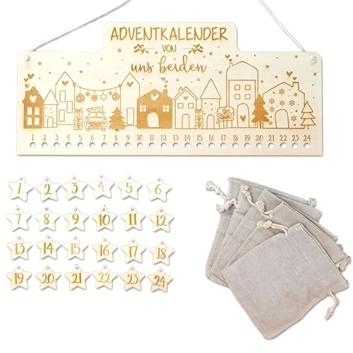 FEENSTAUB Personalisierter Adventskalender, wiederverwendbarer Adventskalender Holz, Adventskalender Brett graviert, Holzleiste Adventskalender zum Aufhängen, DIY Weihnachtskalender Weihnachtsdorf FEENSTAUB Personalisierter Adventskalender, wiederverwendbarer Adventskalender Holz, Adventskalender Brett graviert, Holzleiste Adventskalender zum Aufhängen, DIY Weihnachtskalender Weihnachtsdorf von Feenstaub